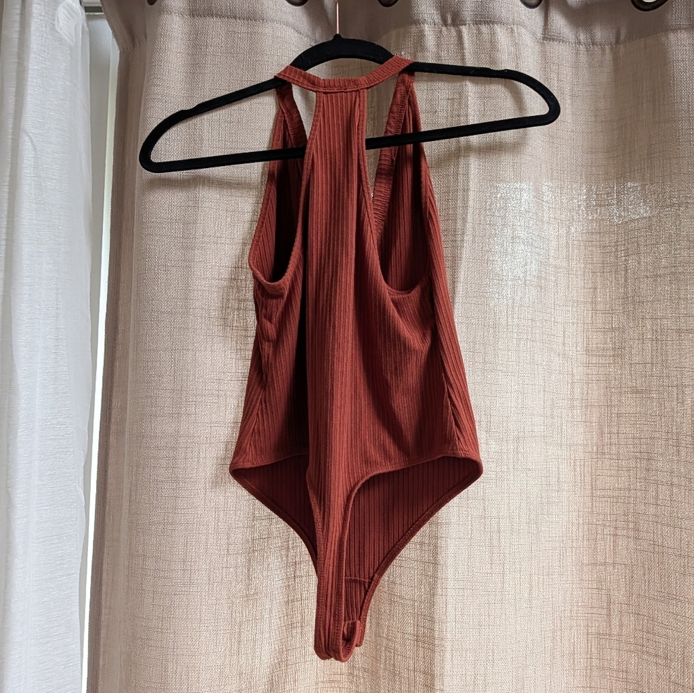 Free People Rust Ribbed Bodysuit - Picture 6 of 8